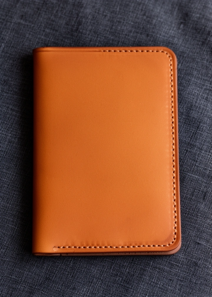 Portapassaporto in cuoio cognac